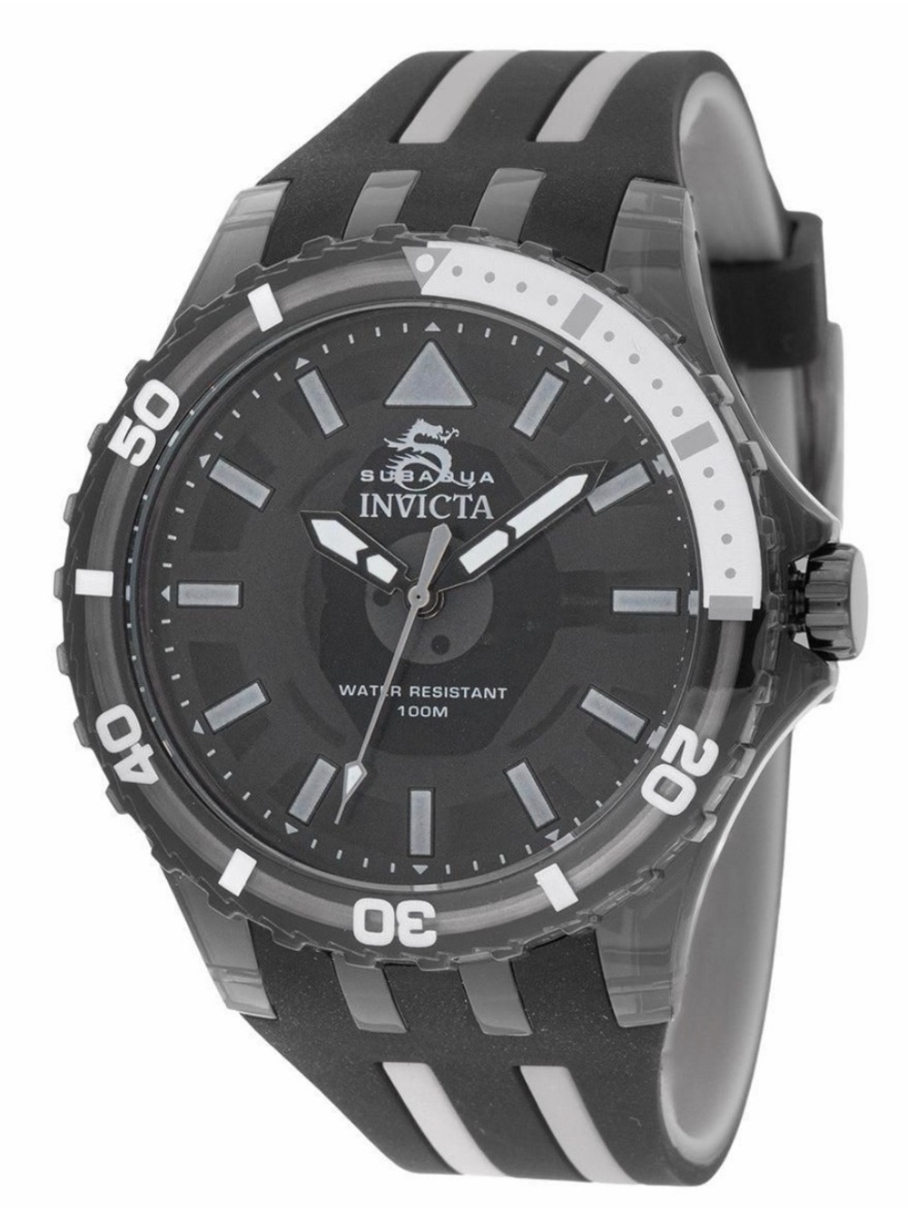 Invicta Subaqua Chromamode Black and White Silicone Sport Watch 44mm
